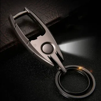 

QOONG 2020 Men bat Shape Keychain Business Style LED Light Opener Multi-function Car Bag Key chain Ring Holder for Men Keyring