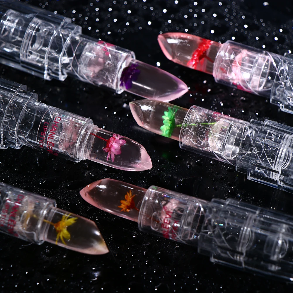 Flower Moisturizing Long Lasting Lipstick Color Jelly Transparent Temperature Change matte lipstick Lip Balm Makeup lip balm,lip gloss,lip makeup