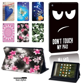 

New Pattern Tablet Case for Amazon Fire 7(5th/7th/9th Gen)/HD 8(2016/2017/2018)with Alexa/HD 10(2015/2017/2019)with Alexa + Pen