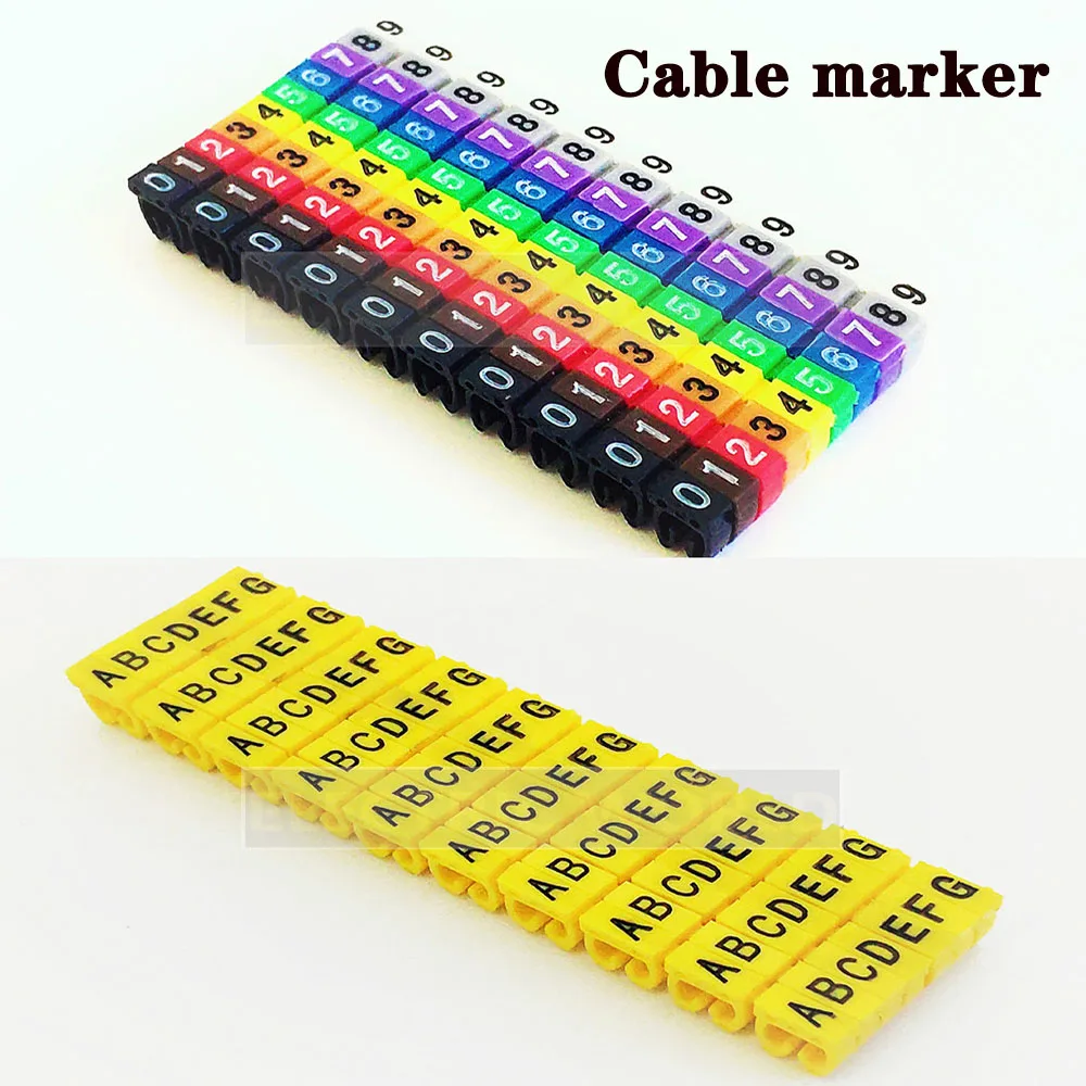 New Cable Markers Clip x100 Colourful C-Type Marker Number Tag Label  4-6mm D13 