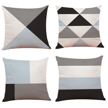 

Linen Cotton Soft Throw Pillow Cover Sofa Pillowcase Merry Christmas Decorations for Home 4Pcs
