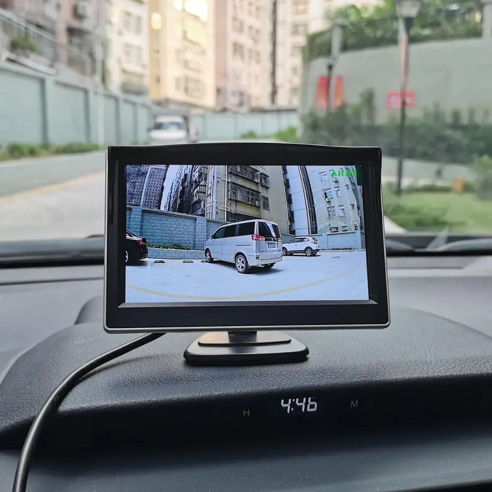 Monitor Display Car Parking Monitor 5inch IPS AHD Car Rear View Monitor Inside Parking Backup Monitor Suction Cup and Bracket MPV SUV Horse Lorry
