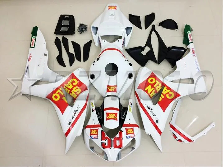 

Top Injection mold New ABS Full Fairing Kit Fit For Honda CBR1000RR 06 07 2006 2007 1000RR Fairings Hot red 58