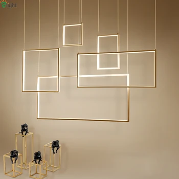 

Modern Square Led Pendant Chandeliers Lighting Dining Room Decor Led Chandelier Living Room Led Hanging Lamp Bar Loft Luminaire