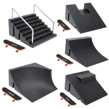 

Skate Park Training Games Mini Fingerboard Skating Board with Ramp Parts Track Kids Funning Toys Gift