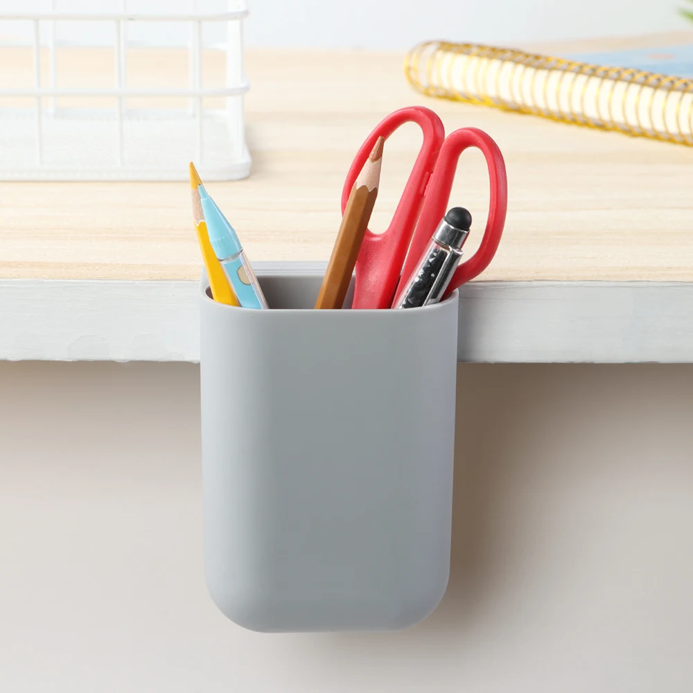 Creative Storage Box Self-Adhesive Hanging Pen Holders Desktop Organizer Pencil Case Home Office School Computer Desk Finishing