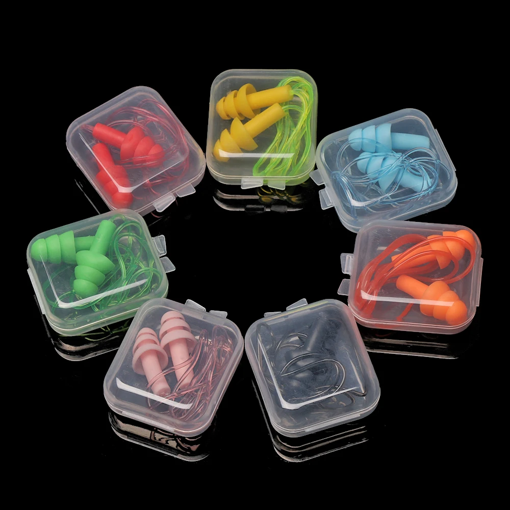 Silicone Ear Plugs 1Pair Water Sports Hearing Protection Noise Reduction Swimming Pool Accessories