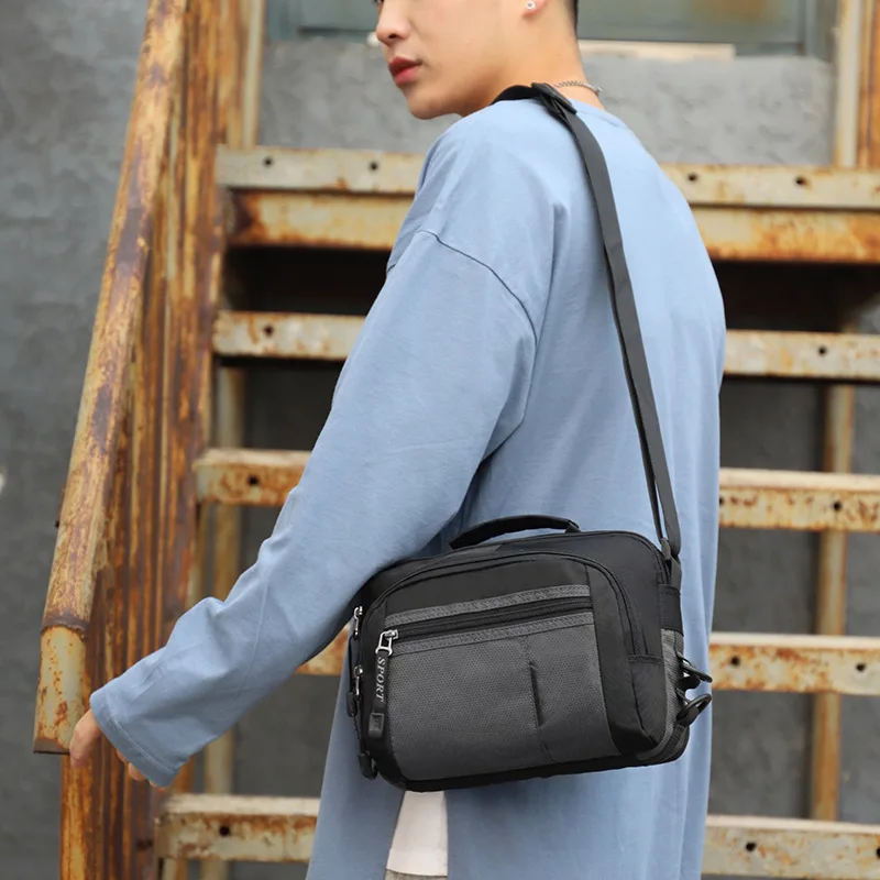 Bolso de de tela Oxford para hombre, informal de malla transpirable, a la moda, cuerpo Horizontal y Cruz Vertical| | AliExpress