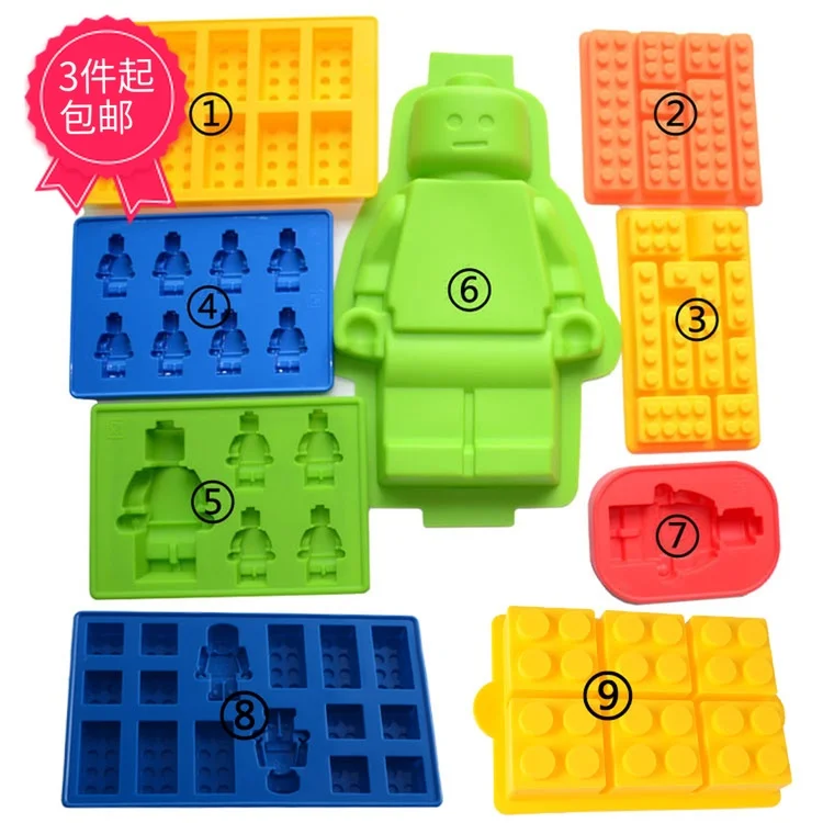 Building block ice cubes Creative DIY high size building blocks robot box chocolate mold | Дом и сад