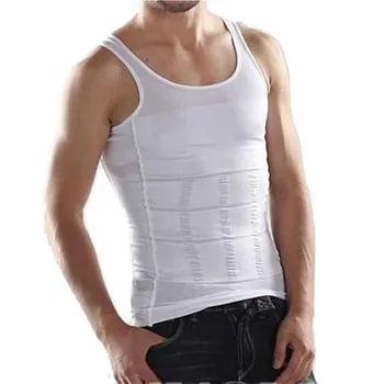 

Men Corset Body Slimming Tummy Shaper Vest Belly Waist Girdle Shirt Black/White Shapewear Underwear Waist Girdle Shirts