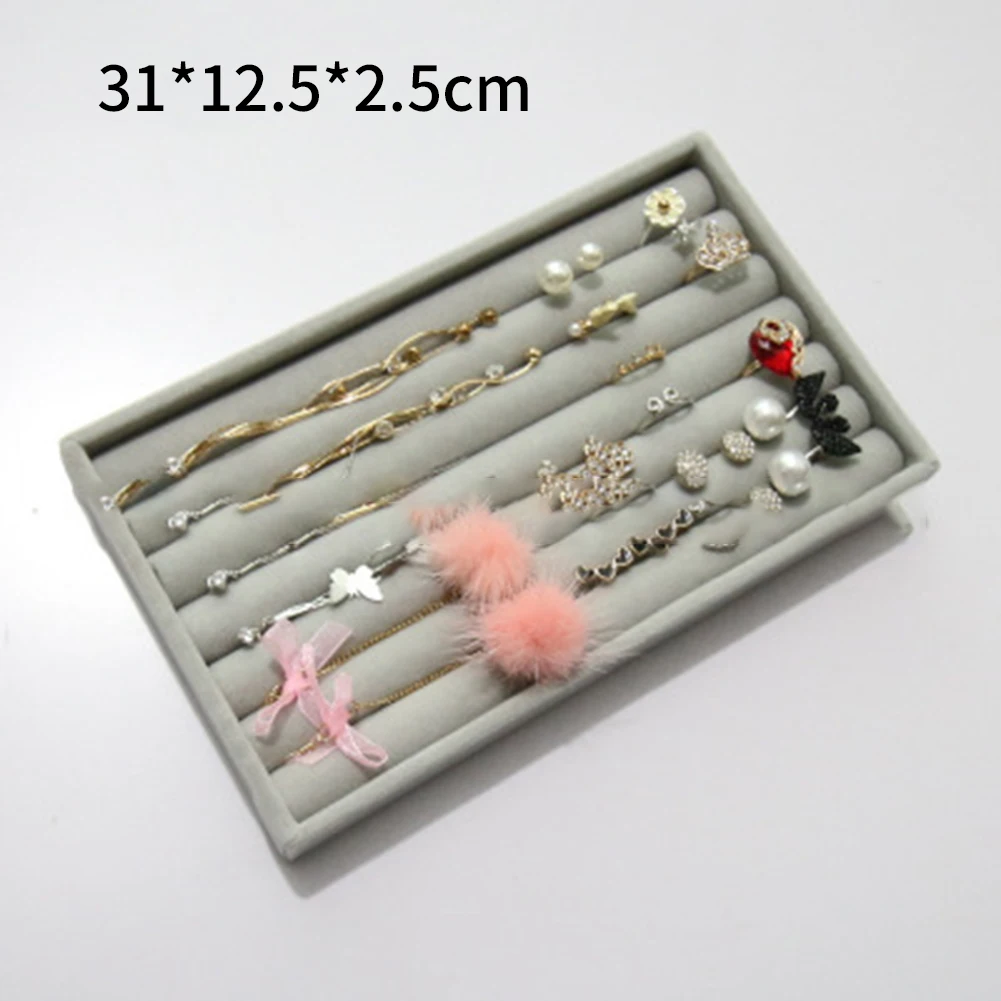 Flocking Jewelry Box Display Storing Tray Hand Storage 21*12.3*2.5cm Thick And Soft | Дом и сад