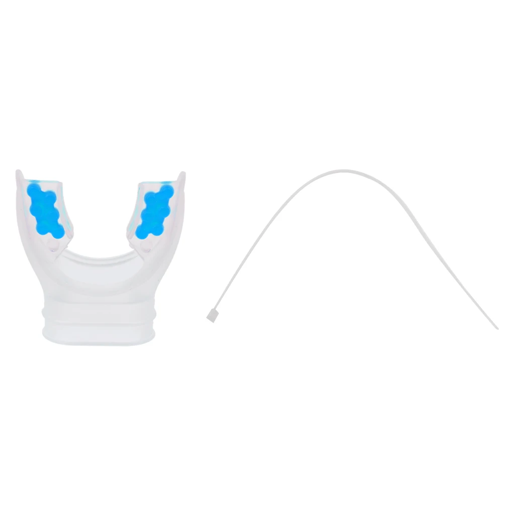 Replacement Scuba Diving Ultra-light Comfort Silicone Mouthpiece with Color Tab & Regulator Tie