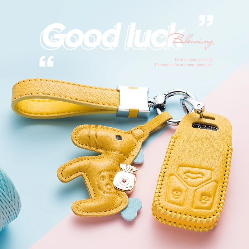 Кожаный чехол для ключей из овечьей кожи женщин комплект автомобиля Audi q5l 19 a7a8l