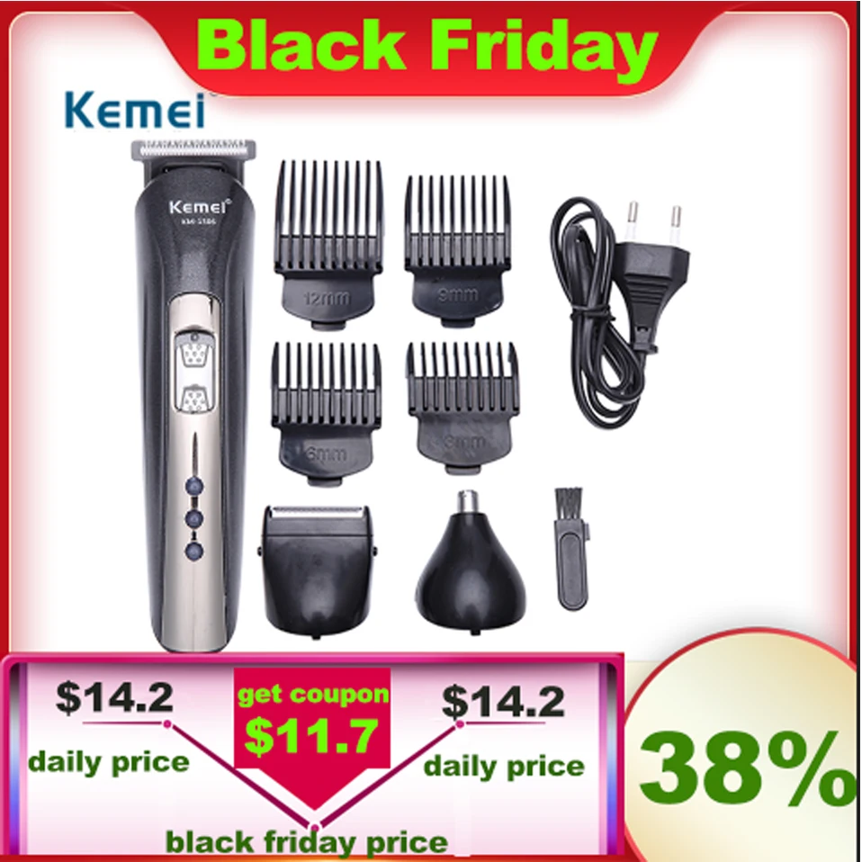 

Kemei Multifunctional Hair Clipper Trimmer Portable Electric Beard Shaver Nose Hair Cutting Shaving Machine Trimer Cutter Razor