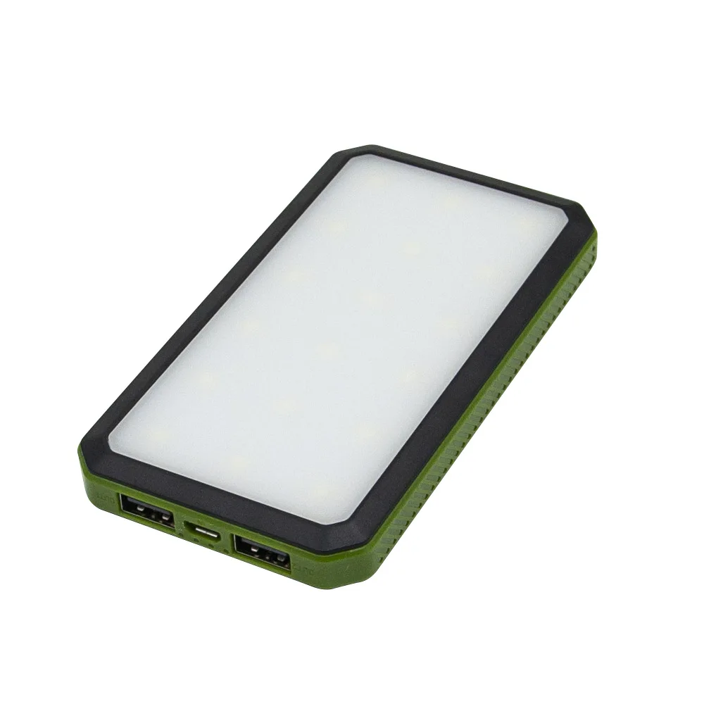 Mini Portable Solar Charging Treasure 4000 MAh Dual USB Output Portable Cellphone Charging Battery Camping Light