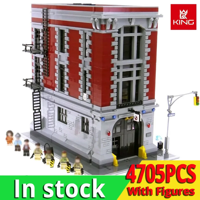 

KING 16001 4705PCS Ghostbusters Firehouse legoinglys Street View 75827 model building kits toys for Children birthday gift block