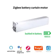 Tuya inteligente zigbee cortina elétrica do motor com bateria cronometragem app remoto alexa google casa controle de voz para casa inteligente