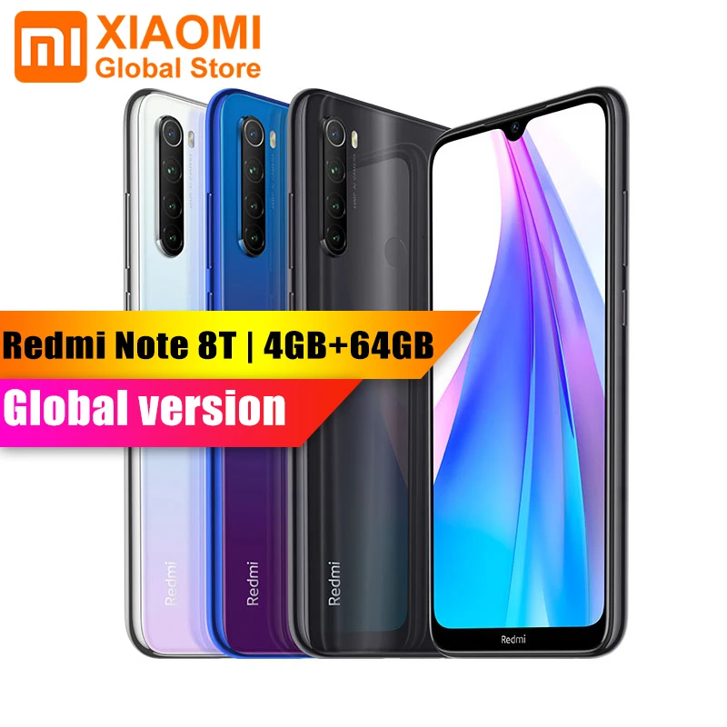  Смартфон Xiaomi Redmi Note 8T с глобальной версией, 4 ГБ, 64 ГБ, 6,3, NFC Snapdrag 
