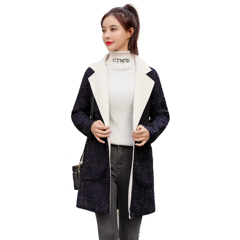 Photo Shoot Autumn And Winter New Style Liangsi Mink Cashmere Mid-length Woolen Jacket Women's Cocoon Loose Thick Coat Wome