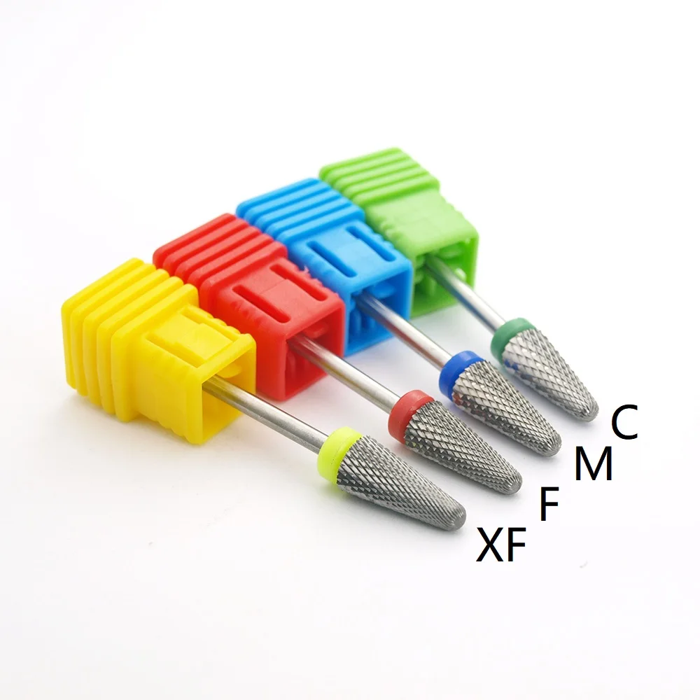 Brocas de carburo de tungsteno para uñas, torno eléctrico para manicura, accesorios, cortador para piel muerta, lima de uñas, herramienta artística, 1 ud.