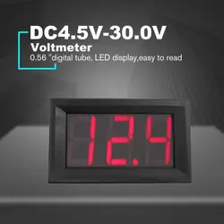 DC4.5V-30.0V 0.56in 2 провода светодиодный цифровой дисплей Вольтметр Электрический измеритель напряжения вольт тестер для авто батареи