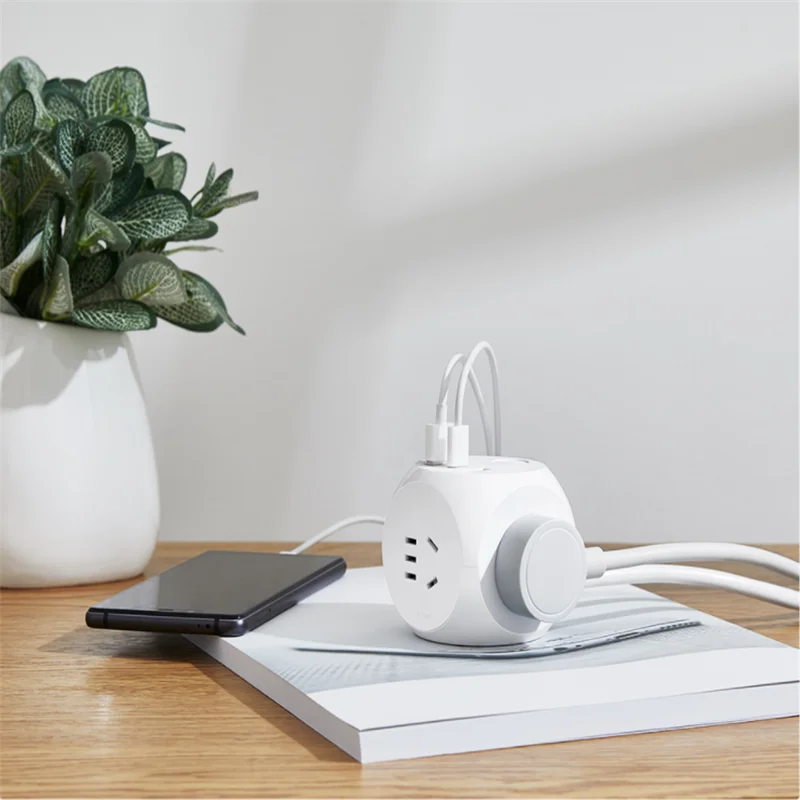 Xiaomi Aigo Cube разъем проводной версией USB 5V 2.4A/Тип-C 5V 3A Быстрая зарядка 3 национальных Стандартный Порты для офиса