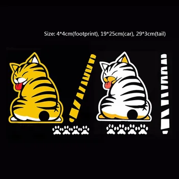 

Funny Cat Moving Tail Car Sticker 3D Creative Cartoon Auto Rear Windshield Vehicle Window Wiper Decal Styling Decoration Sticker