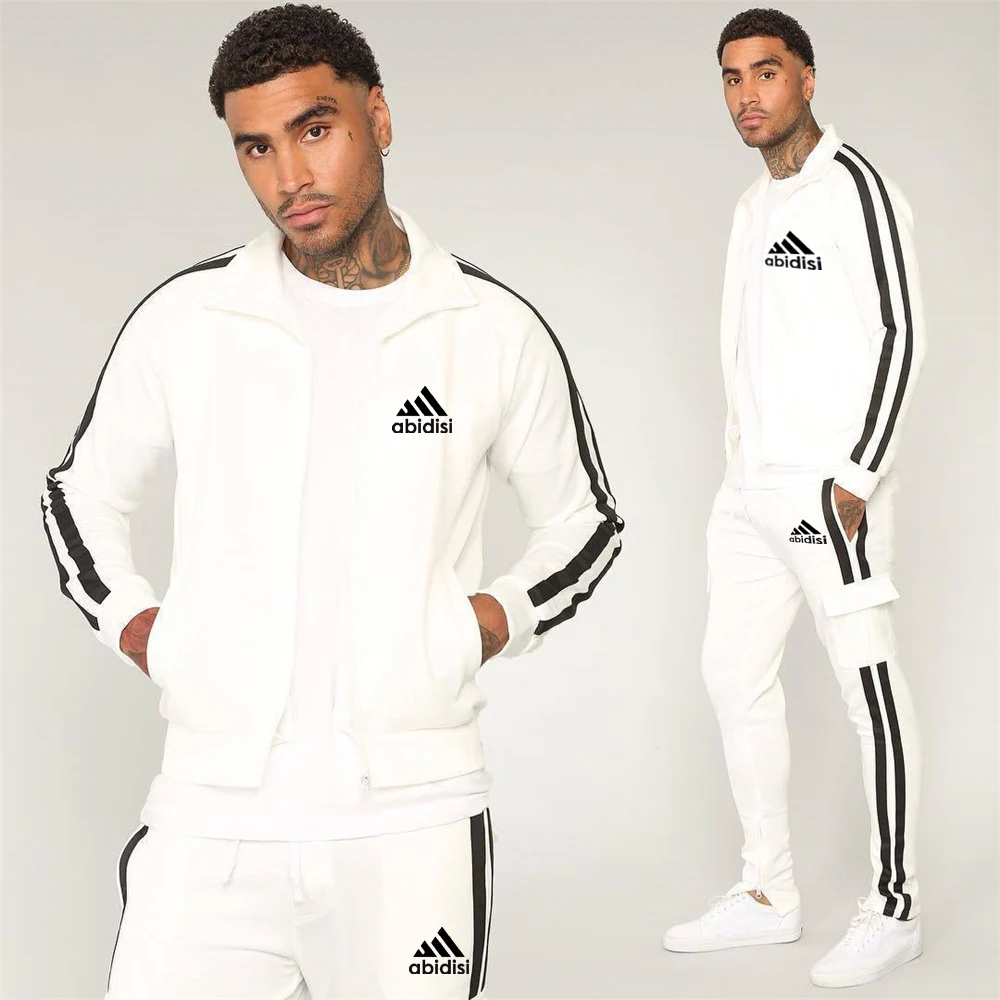 

Men's Sportswear Casual Spring Tracksuit Men Two Pieces Sets Stand Collar Jackets Sweatshirt Pants Joggers Track Suit Running