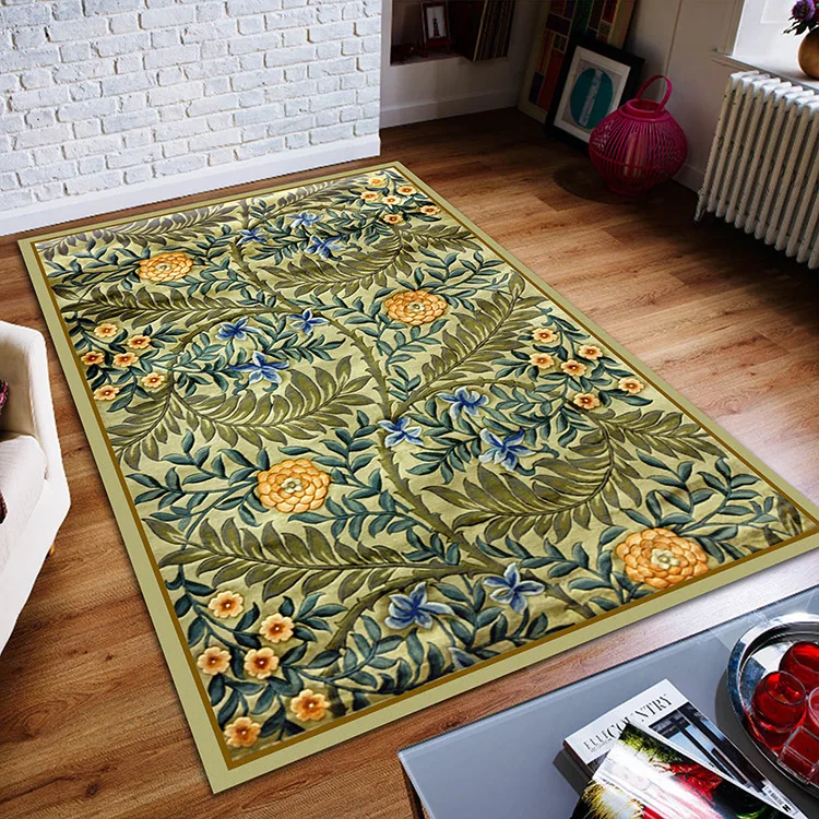 European classical jacquard rug living room bedroom bedside flower mat coffee table sofa study washable decorative home rug - Цвет: 06