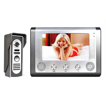 7'' TFT LCD Wired Video Door Phone Visual Video Intercom Doorbell Speakerphone Intercom System With Waterproof Outdoor IR Camera jeruan wired 7 video door phone intercom system kit waterproof touch password keyboard access ir camera 700tvl analog camera