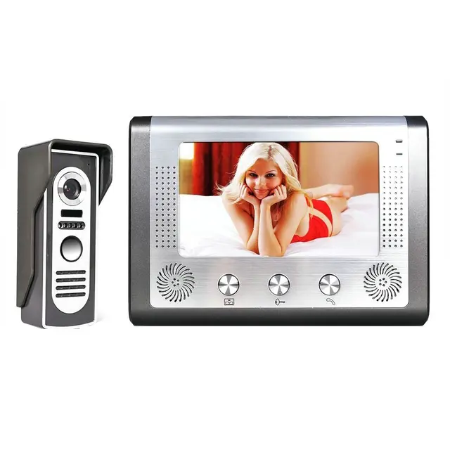 $48.75 7'' TFT LCD Wired Video Door Phone Visual Video Intercom Doorbell Speakerphone Intercom System With Waterproof Outdoor IR Camera