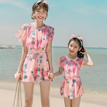 

Retro Swimsuit Ladies One Piece Closed Female Plus Size Women Sexy Swim Suits Large Swimwear Mother Daughter Swimsuits With