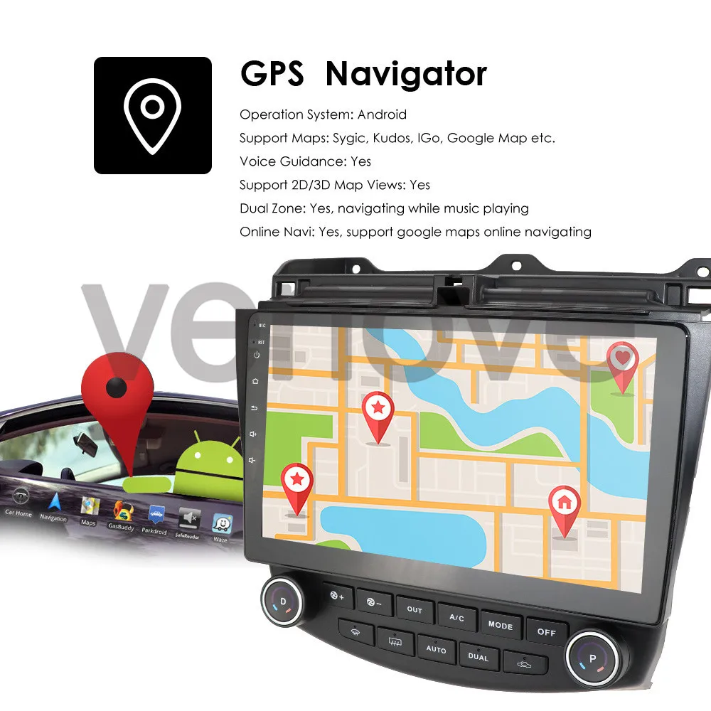 Perfect Android 9.1 2Din Car Radio Multimedia Player For Honda Accord 7 2003-2007 Car GPS Navigation Auto Stereo Supports Rearview Camera 3