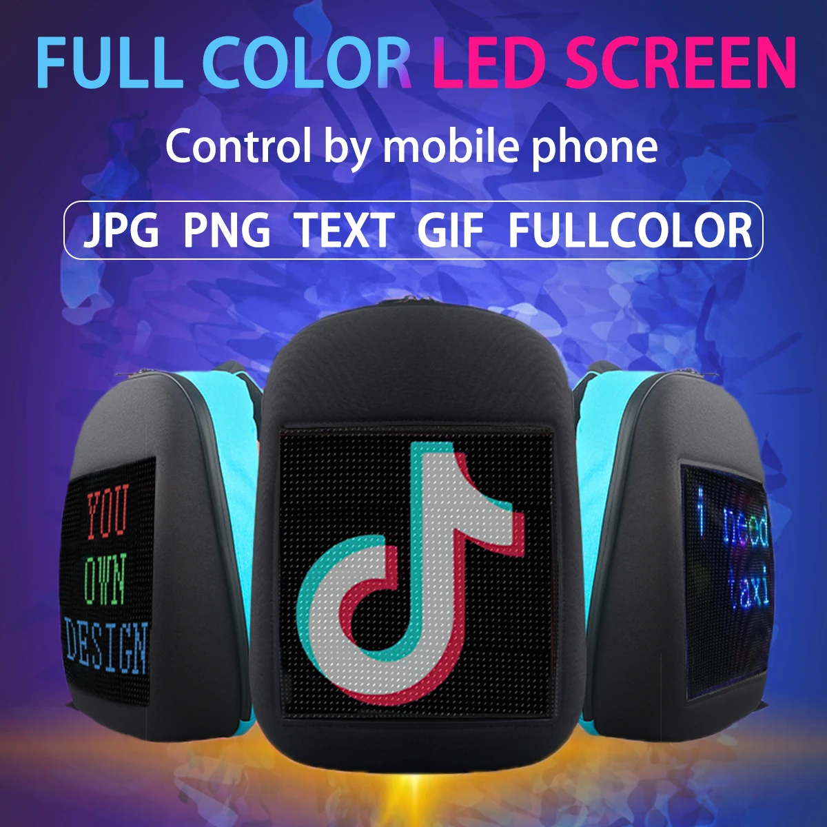 

LED Screen Dynamic Advertising Backpack DIY Wireless Walking Billboard Backpack Waterproof Laptop BackBag Outdoor Shoulder Bag