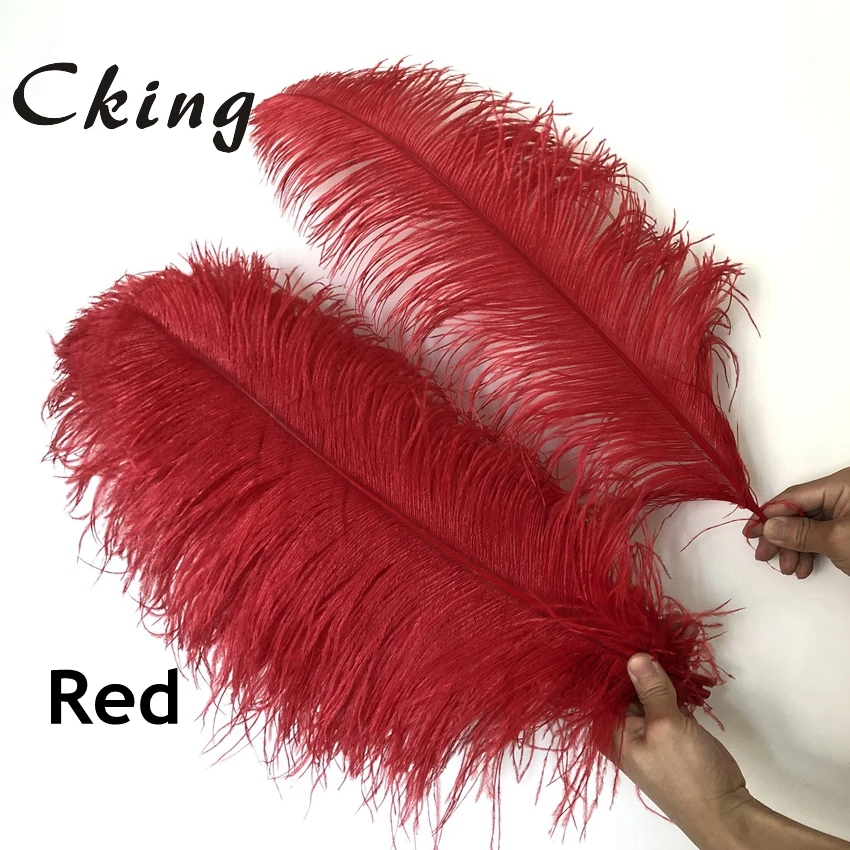 

Cking 30 Pcs/Lot Natural Red Ostrich Feathers big pole feather 40-75CM Carnival Costumes Party Home Wedding Decorations Plumes