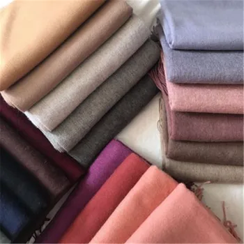 

New Wool Cashmere Solid Color Scarves Women Winter Popular Thicken Soft Tassel Scarf 2020 Double Use Man Knitted Wool Long Scarf