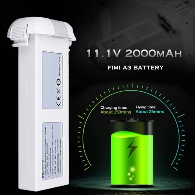  RISE-2 PCS 11.1V 2000MAh Modularized Drone Lipo Battery for Xiaomi FIMI A3 RC Drone