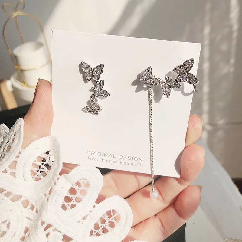 Neue Super Fee Schmetterling Blume Ohrringe Net Rot Süße Ohrringe Trend Lange Quaste temperament anhänger stil dame earr – Detail 34