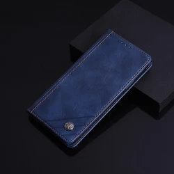 Elegant Business Flip Leather Case - Premium Back Cover Skin for Xperia XZ2 Premium (Dark Blue)