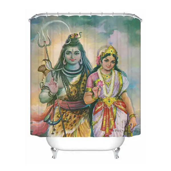 Shower Curtain Пользовательские водонепроницаемые занавески для душа индийские боги печатные ванная комната декор различных размеров#180324-01-13 - Цвет: Shower Curtain