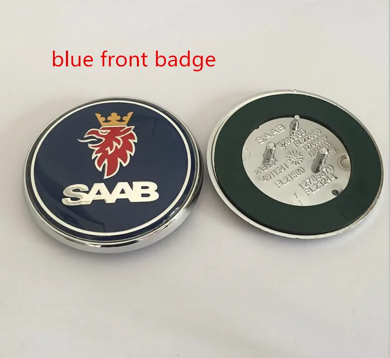 blue front 10 шт. 68 мм SAAB крышка переднего капота автомобиля эмблема задний Грузовик значок наклейка автомобиля Стайлинг Для 03-10 BJ SCS 9-3 9-5 9-2x 9-5x - Цвет: blue front