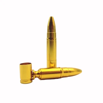 

1 Pcs Bullet Metal Pipes Creative Smoking Pipe Smoke Herb Cigarette Holder Tobacco Pipe Narguile Grinder Hookah & Accessories