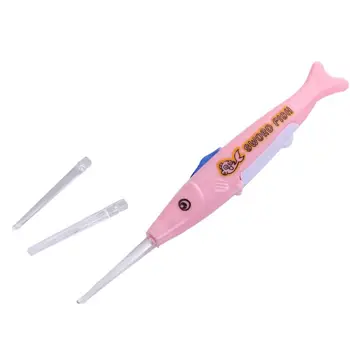 

5Pcs/Set Random LED Lighting Earpick Cute Cartoon Fish Shaped Ear Wax Removal Spoon Detachable Cleaner Tools Kit with Tweezer