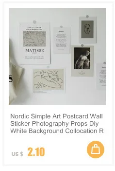 50 Sheets ​Ins Nordic Color Aesthetics Decorative Card Photo Props Diy Background Poster Wall Sticker Double Sided Postcard