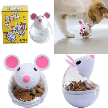 

1pcs Pet Cat Fun Tumbler Feeder Toy Mouse Leaking Food Balls Pet Educational Toys Pet Leakage Device Funny Cat Interactive Toy