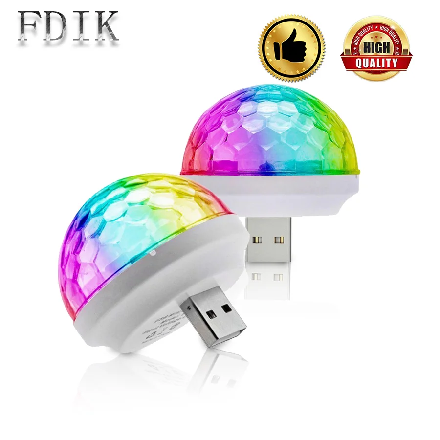 

USB Powered Mini Disco Lights Portable Home Party Light Crystal Magic Ball LED Stage Party Ball Lighting For Christmas Decor