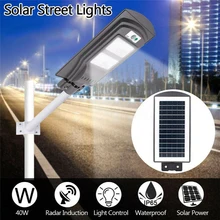 Светодиодный уличный фонарь на солнечной батарее 60 Вт настенный светильник с датчиком движения, уличный водонепроницаемый светильник для страны/улицы/двора