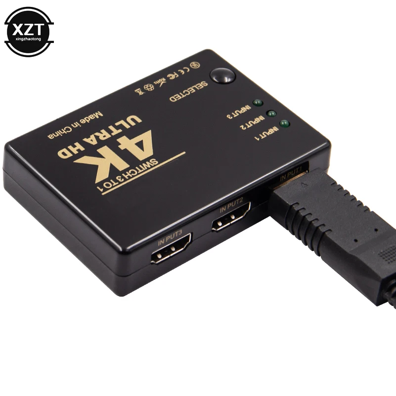 3 Port 4K*2K 1080P Switcher HDMI-compatible Selector 3x1 Splitter Box Ultra HD for PC DVD HDTV Xbox PS3 PS4 Multimedia Hdmi Splitter Converter