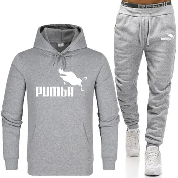 

Tracksuit Men Fashion Men Hoodies Suits Brand Pumba Men/Women Sweatshirts+Sweatpants Autumn Winter Fleece Hooded Pullover
