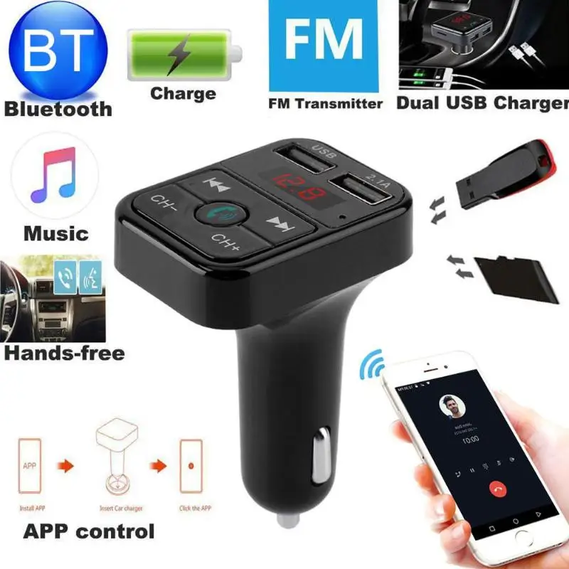 Беспроводной автомобильный Bluetooth Hands-free Комплект fm-передатчик lcd MP3 плеер Автомобильная электроника радио USB зарядное устройство 2.1A Hands Free Универсальный